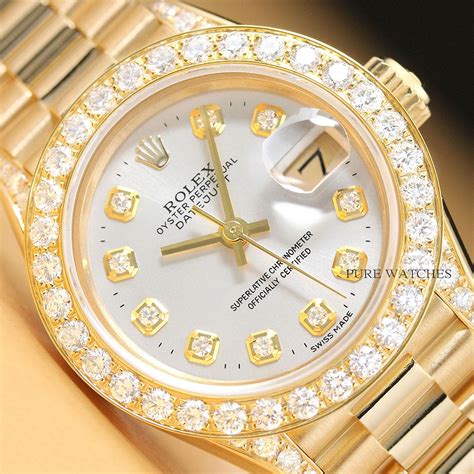 rolex silver and gold women's|18k gold rolex women's watch.